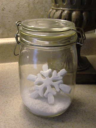 Craft Ideas Jars on Holiday Snowflake In A Jar Centerpiece Idea   Elegant Art Form